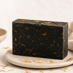 Charcoal and Calendula Handmade Soap Bar for Deep Cleansing and Soothing Skin Care