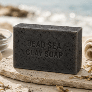 Dead Sea Clay and Coffee Granules Handmade Soap Bar for Skin Renewal and Natural Radiance