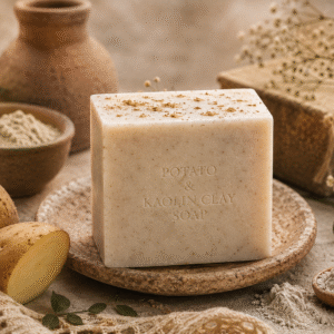 Potato and Kaolin Clay Handmade Soap Bar for Smooth, Bright, and Refreshed-Looking Skin