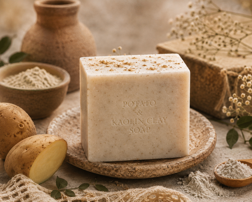 Potato & Kaolin Clay Soap Potato and Kaolin Clay Handmade Soap Bar for Smooth, Bright, and Refreshed-Looking Skin